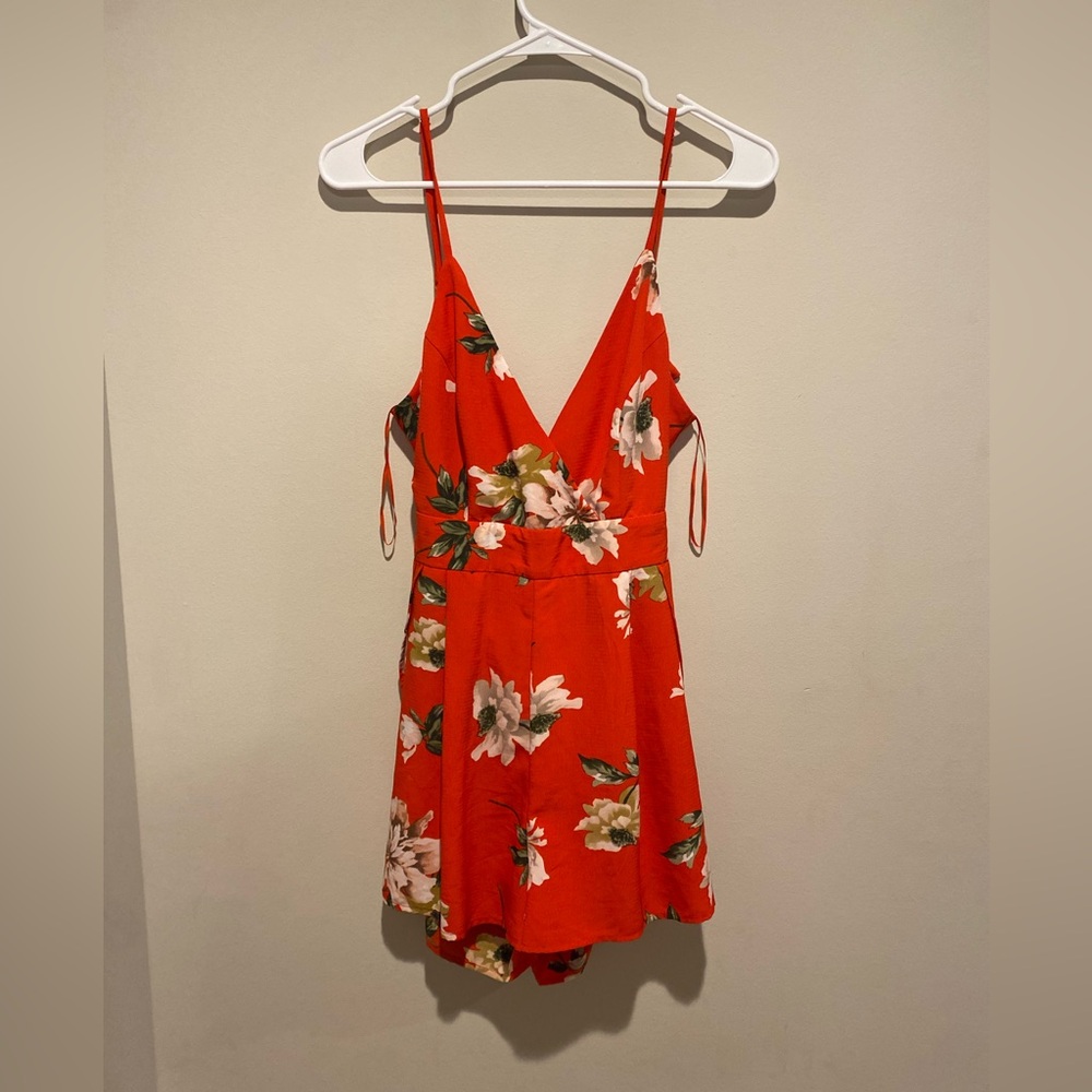 Red Floral Romper Fashion Nova